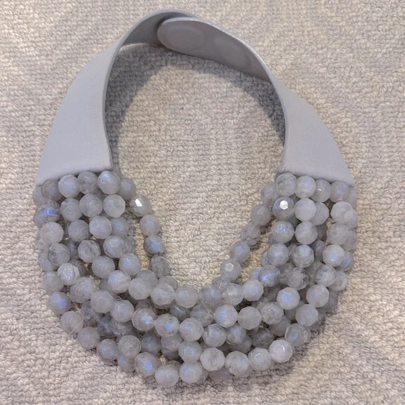 Fairchild Baldwin Light Gray Beaded Necklace - Picture 1 of 4